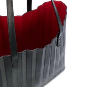 MANSUR GAVRIEL Pleated Leather Tote in Black/ Flamma MSRP $695 Rare Find